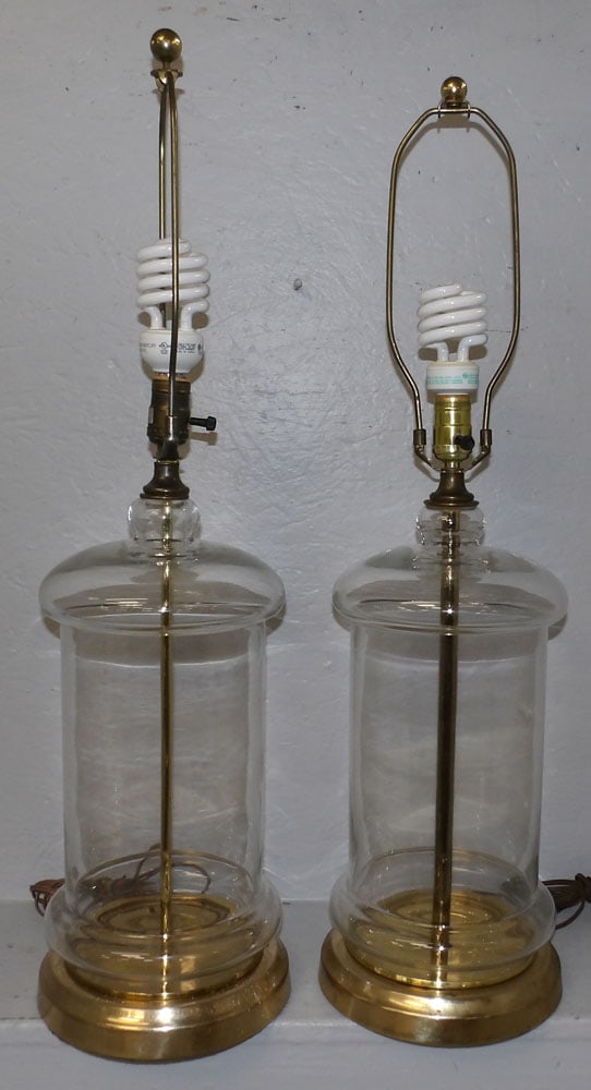 Pair Crystal & Brass Lamps (1 of 3)