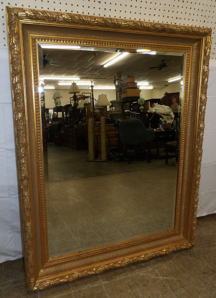 Large Gilded Framed Beveled Mirror (1 of 4)
