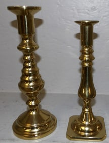 Lot Three Brass Virginia Metalcrafters Candlesticks