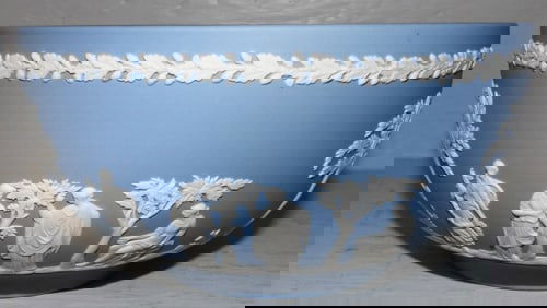 Wedgwood Jasperware Pale Blue " Sacrifice" Bowl In Box