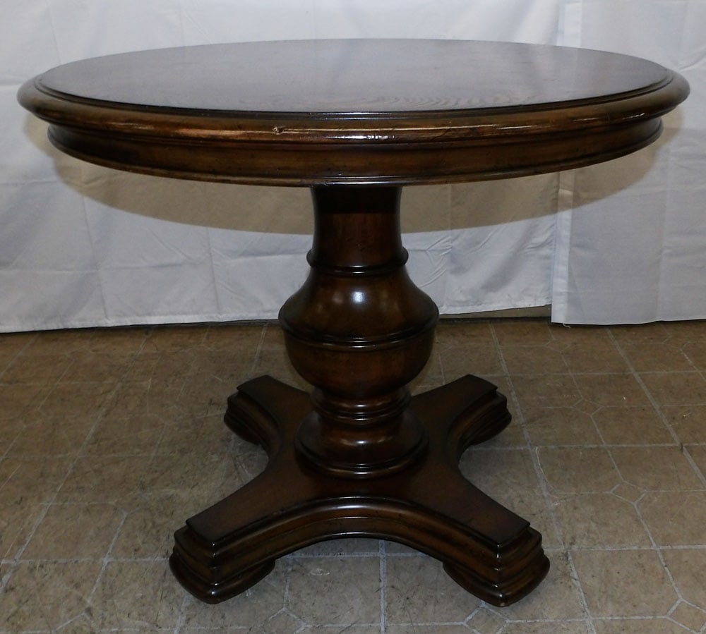 Burl Elmwood & Walnut Pedestal Center Table (1 of 4)