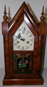 Antique Rosewood New Haven Steeple Clock