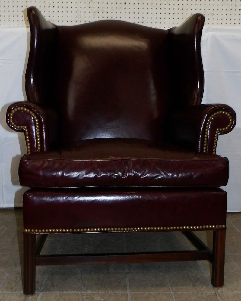 Leather Wing Back Chair By Leather Craft Inc. (1 of 7)