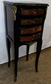 French Four Drawer Stand With Brass Mounts