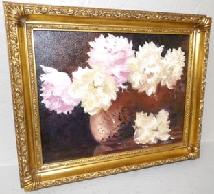 Framed Oil On Canvas Still Life - Artist Signed