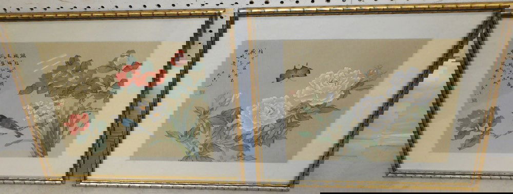 Pair Framed Oriental Watercolors - Signed With Character Marks (1 of 4)