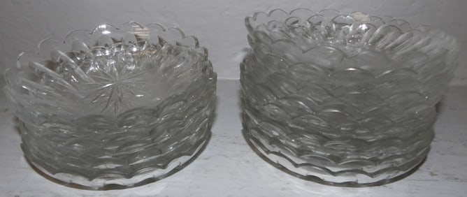 Lot Eighteen Anglo Irish Cut Glass Ice Cream Bowls