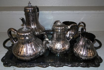 6 Pc Silver Plate Tea Set
