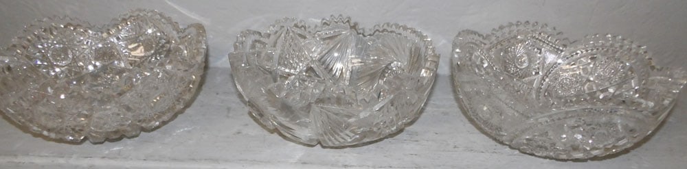 Three Cut Glass Bowls (1 of 2)