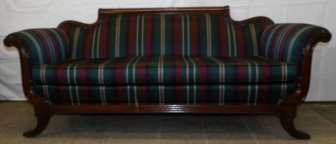 Mahogany Upholstered Duncan Phyfe Sofa