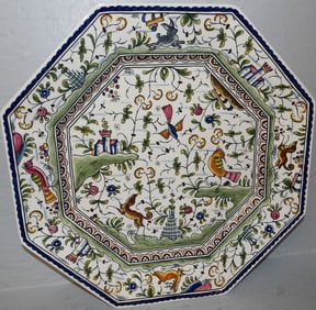 Hand Painted Porcelain Octagonal Platter