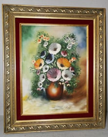 Framed Oil On Canvas Still Life - Artist Signed