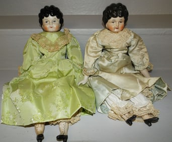 Two China Head Dolls