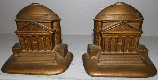Pair Painted Cast iron Bookends