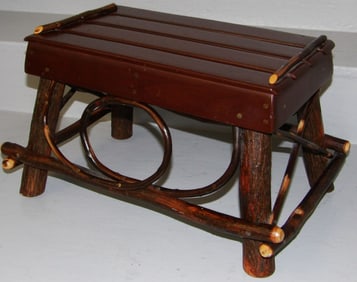 Rustic Hand Made Amish Adirondack Twig Stool