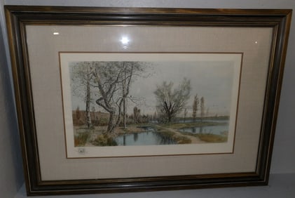 Framed Etching By Benjamin Lander