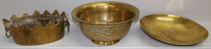 Three Oriental Brass Items