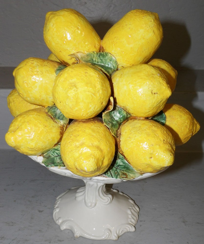 Italian Painted Porcelain Lemon Center Piece (1 of 3)