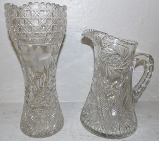 Two Antique Cut Glass Items