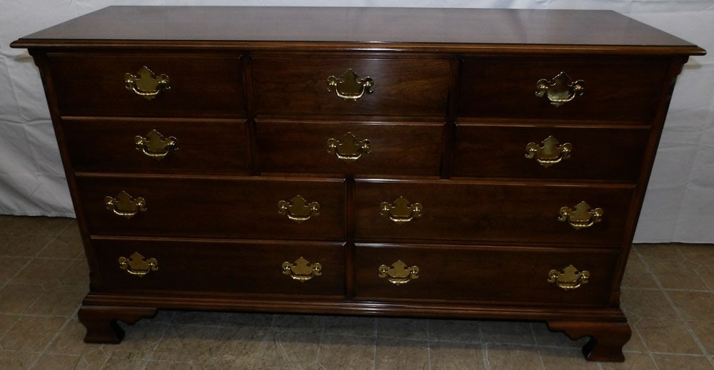 Cherry Ten Drawer Dresser By Statton (1 of 6)