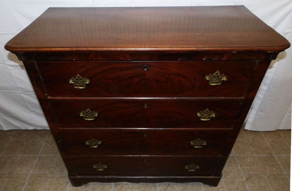 Antique Mahogany Four Drawer Chest (1 of 6)