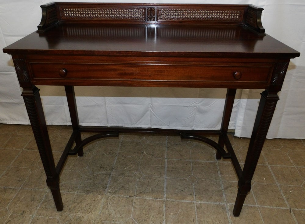 Mahogany & Cane One Drawer Ladies Desk (1 of 5)