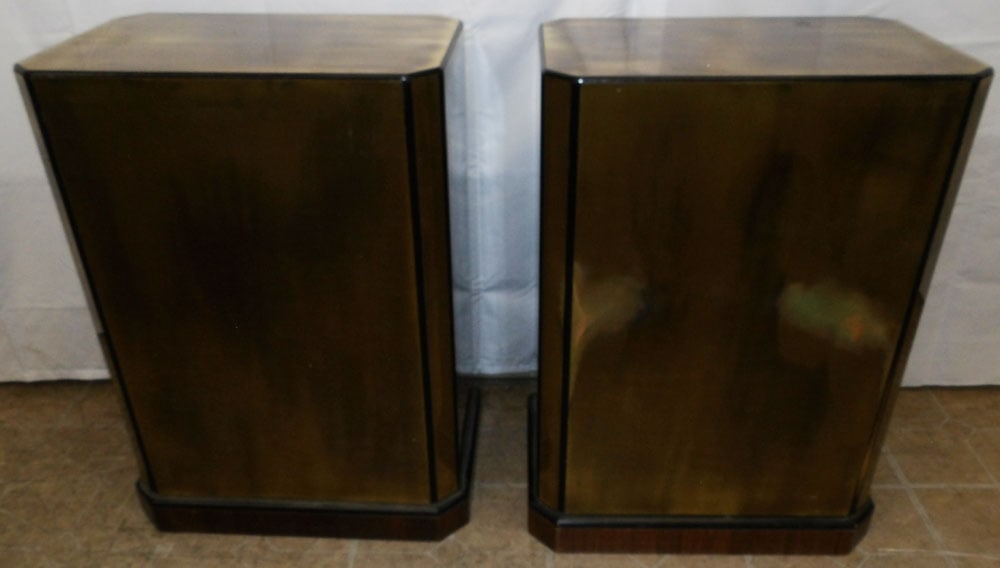 Pair Modern Brass Bound Pedestals (1 of 3)