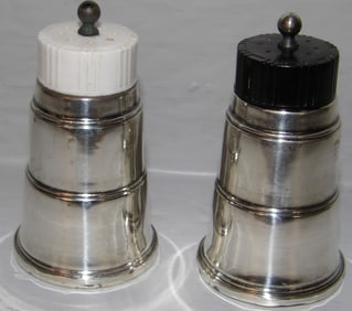 Pair of Art Deco Sterling Weighted Salt & Pepper Shakers by Frank Whiting