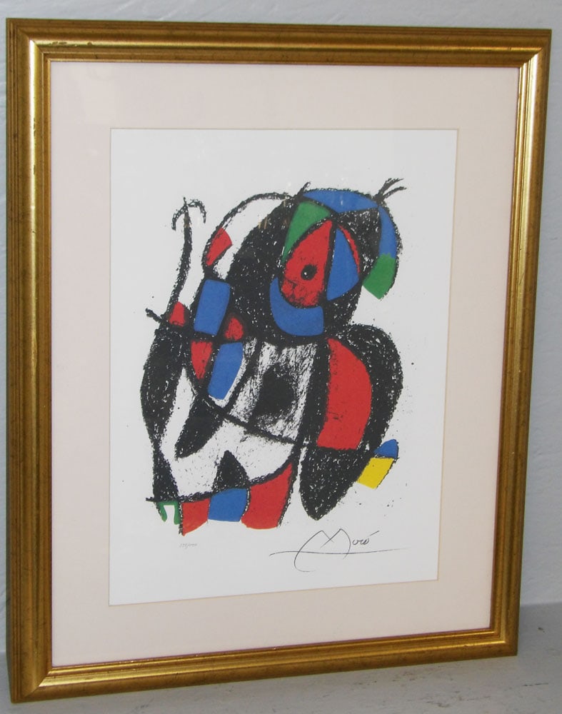 Framed Mid Century Modern Limited Edition Lithograph by Joan Miro (1 of 4)