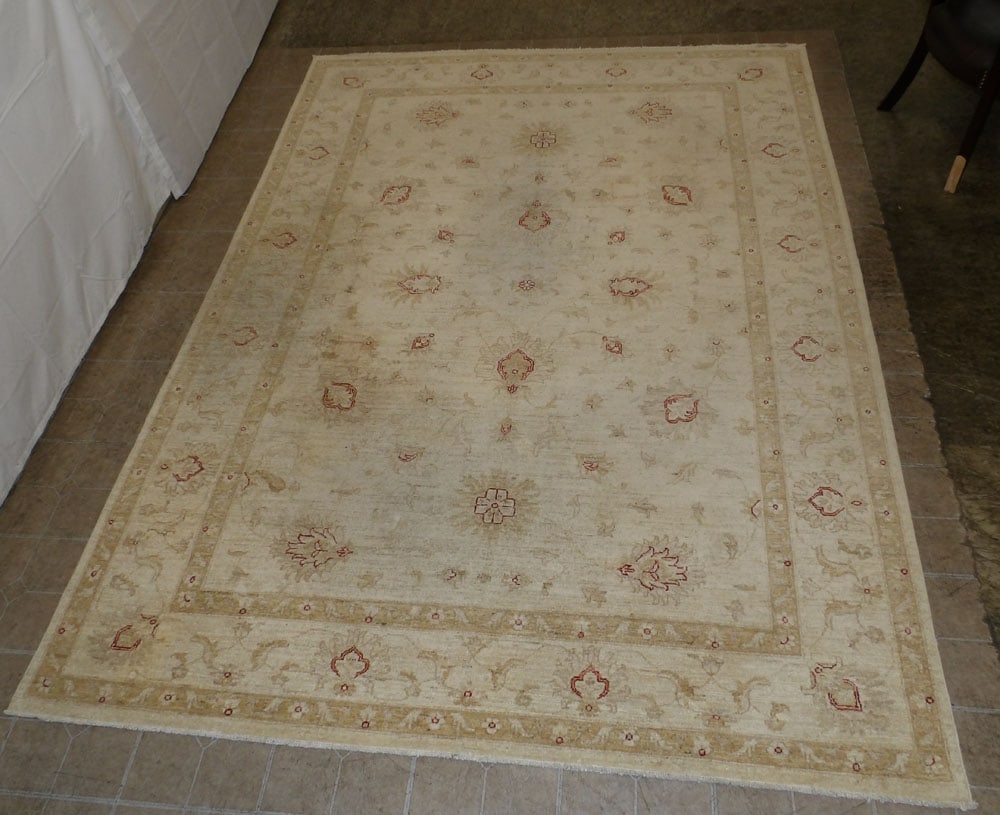 6'8" X 9'4" Hand Made Oriental Rug: 6'8" X 9'4" Hand Made Oriental Rug. ALL DESCRIPTIONS AND ANY CONDITION STATEMENT GIVEN BY LANGSTON AUCTION GALLERY ARE STRICTLY OPINIONS AND LANGSTON'S SHALL HAVE NO RESPONSIBILITY FOR ERRORS OR OMISS
