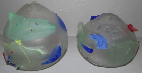 Two Art Glass Vases, Artist Signed Guerard