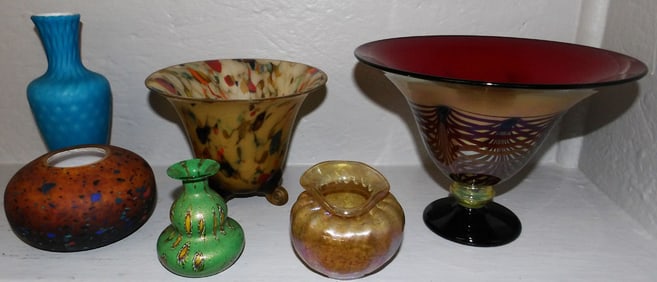 Six Pieces of Art Glass