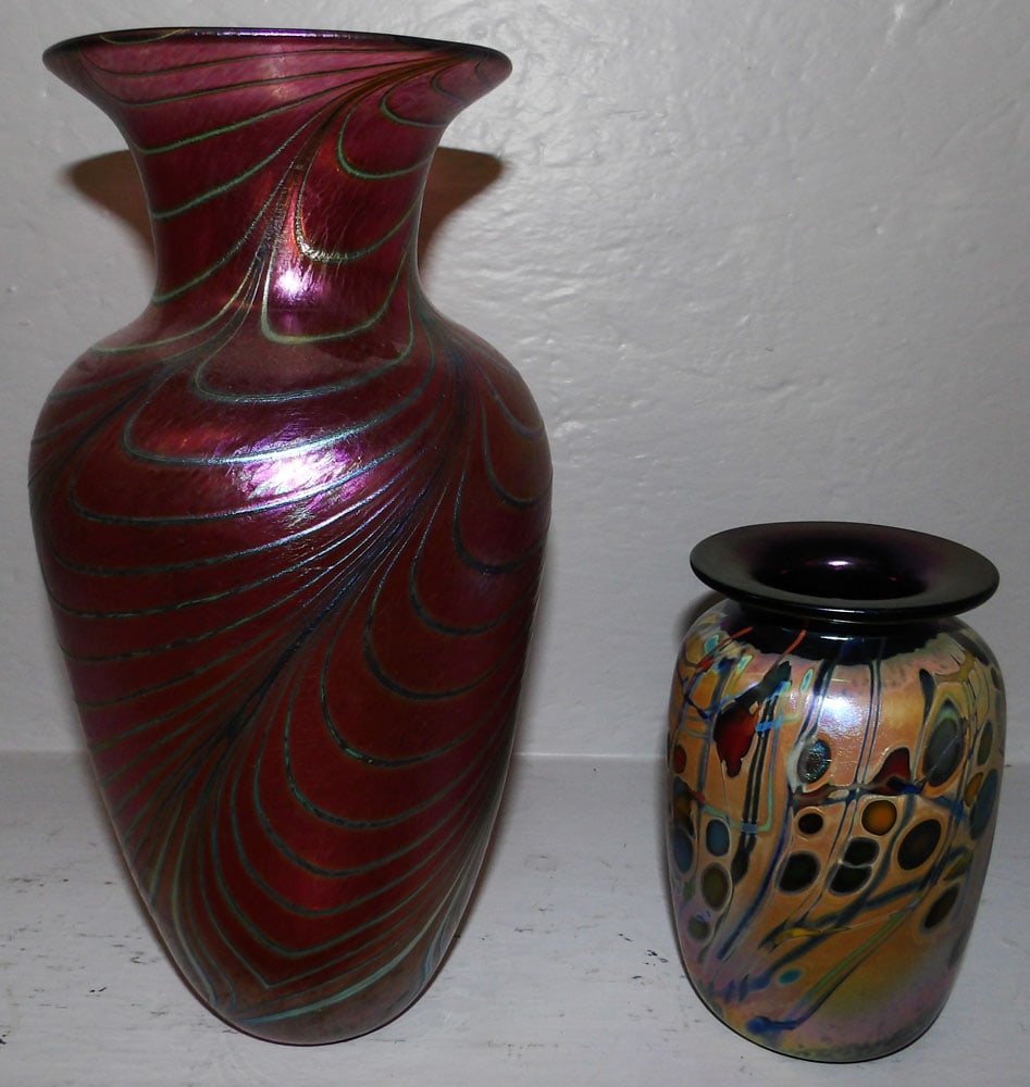 Two Art Glass Vases, Artist Signed (1 of 3)