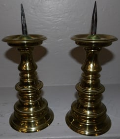 Pair of Brass Candlesticks by Virginia Metalcrafters