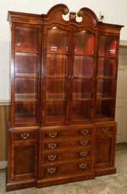 Mahogany & Bevel Glass Door Breakfront by Henredon