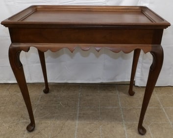 Mahogany Queen Anne Style Tea Table with Pull Out Slides by Craftique