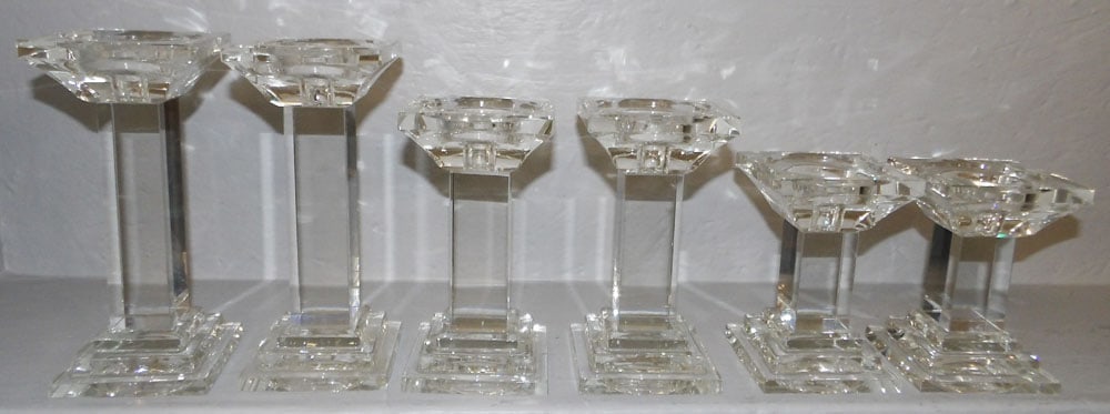 Three Pair of Crystal Candlesticks by Shannon (1 of 4)