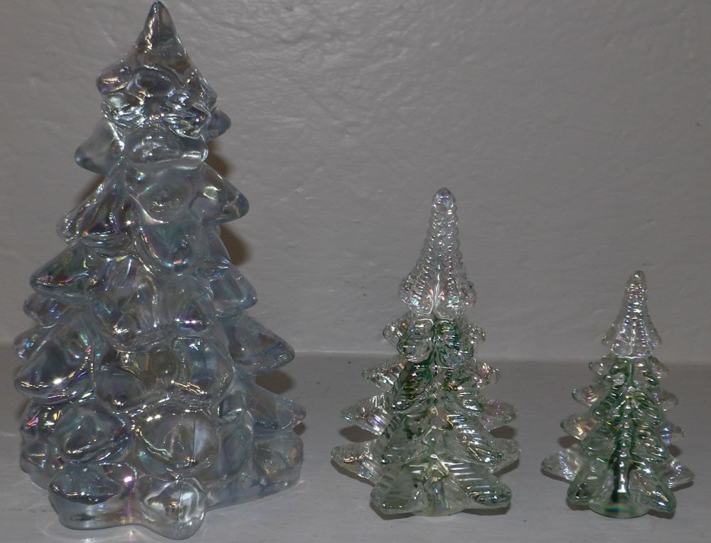 Three Iridescent Glass Christmas Trees (1 of 3)
