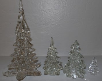 Four Glass Christmas Trees