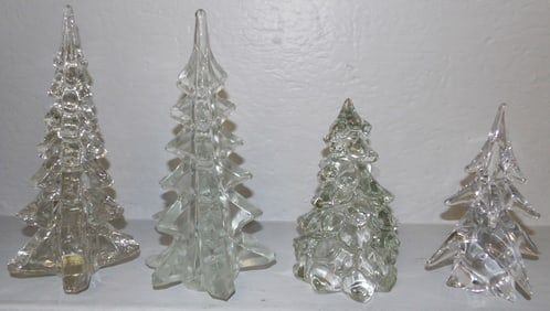 Four Glass Christmas Trees