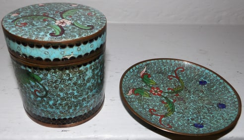 Cloisonne Jar & Small tray