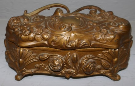Painted Spelter Art Nouveau Dresser Box