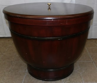 Large Oriental Lacquered & Metal Bound Box with Lid