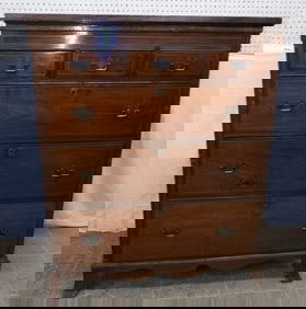 19th Century Walnut Three Over Three Drawer Chest