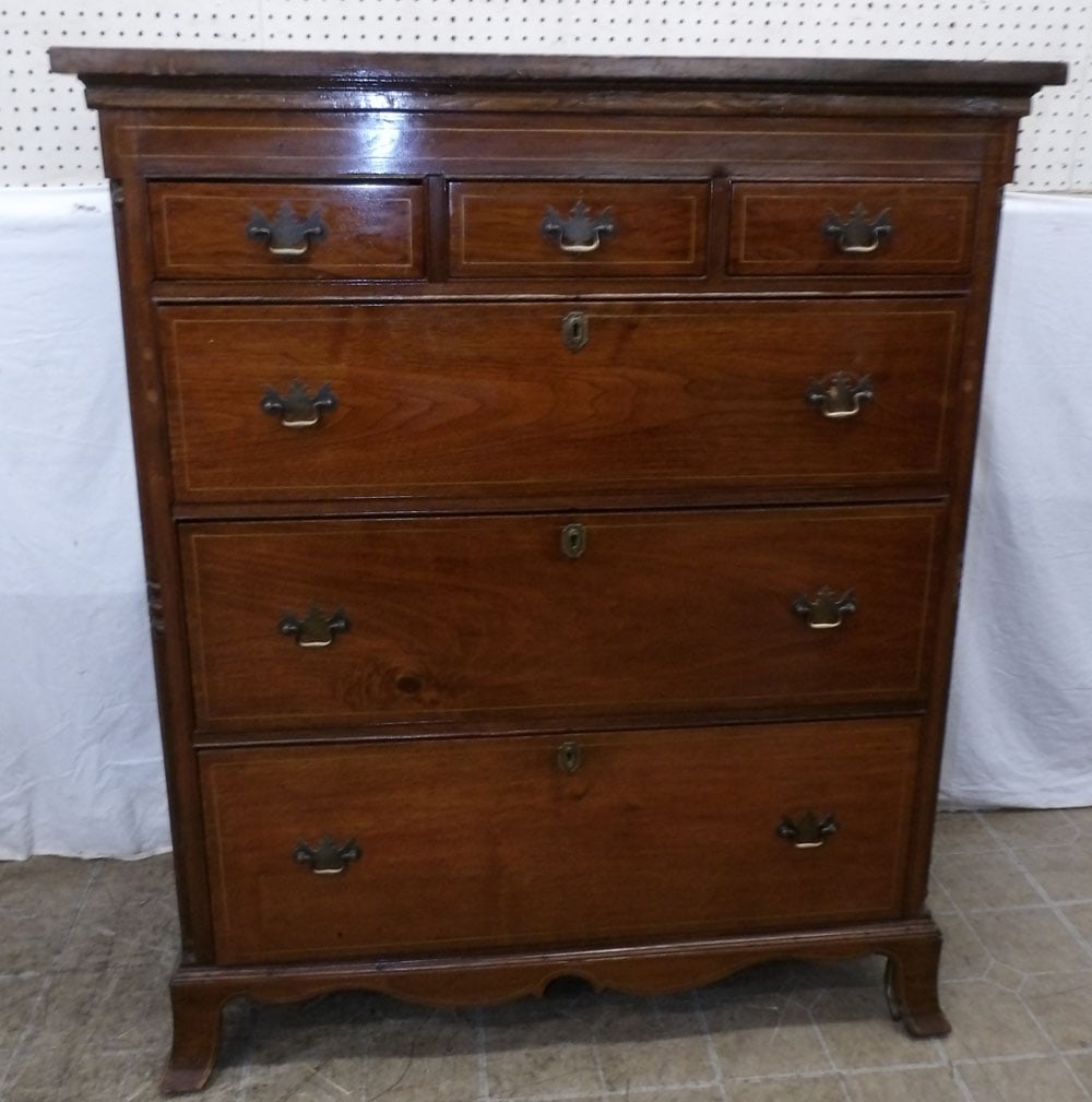 19th Century Walnut Three Over Three Drawer Chest (1 of 8)