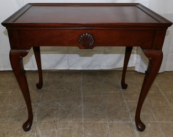 Mahogany Queen Anne Style Tea Table with Pull Out Slides