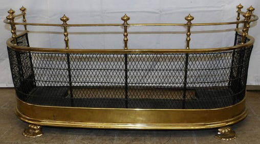 Brass & Wire Mesh Fire Place Fender