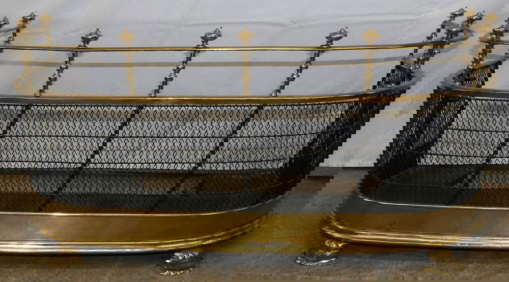 Brass & Wire Mesh Fire Place Fender (1 of 6)