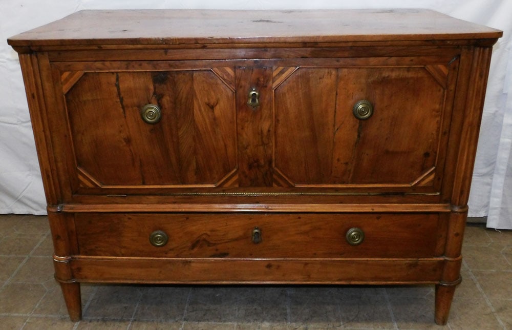 19th Century Walnut Inlaid Italian Drop Front Commode (1 of 12)