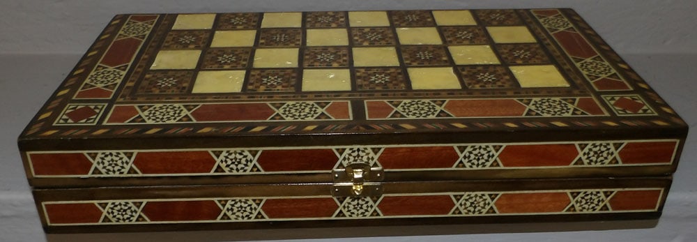 Anglo Indian Style Micro Mosaic Inlaid Game Box with Game Pieces (1 of 6)
